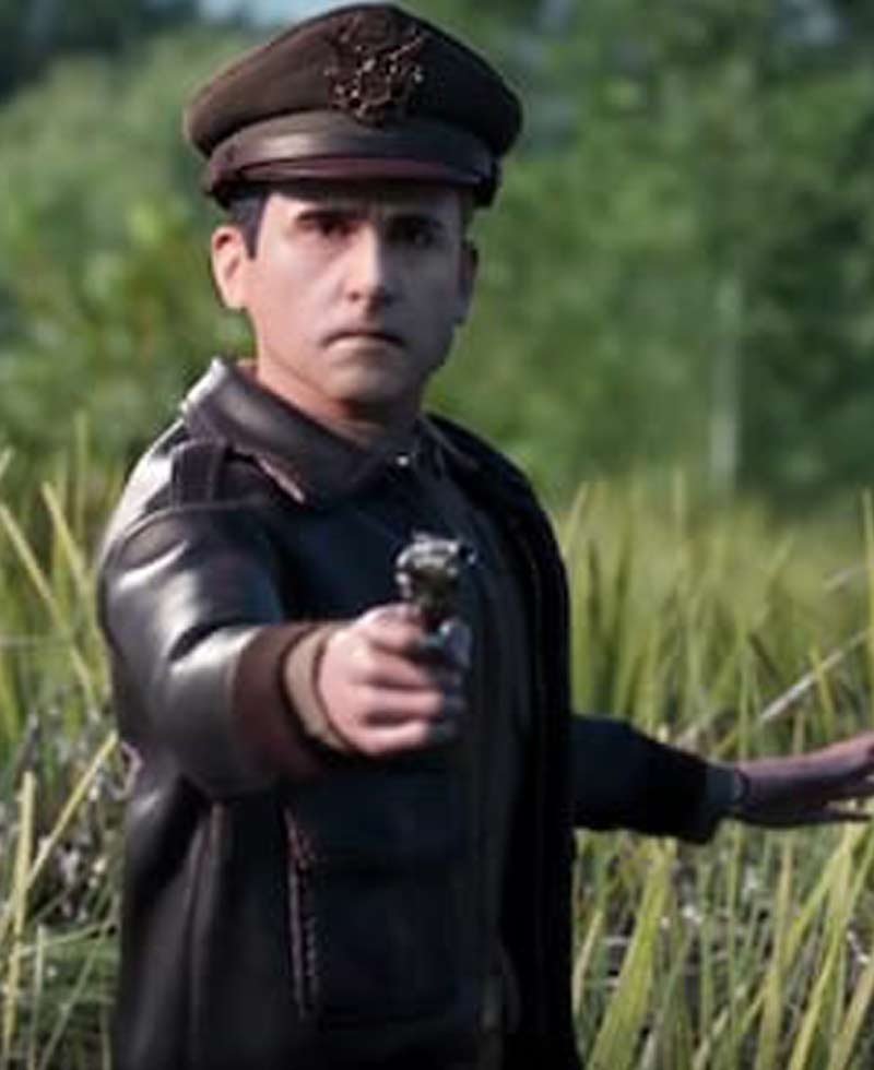 Welcome To Marwen Steve Carell Brown Leather Jacket